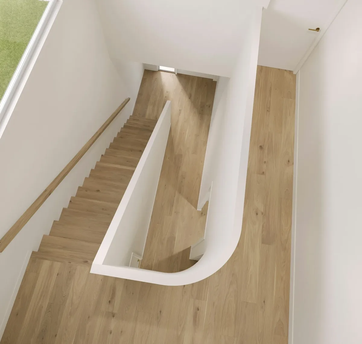 Sculpted staircase in a custom Ownit Homes build