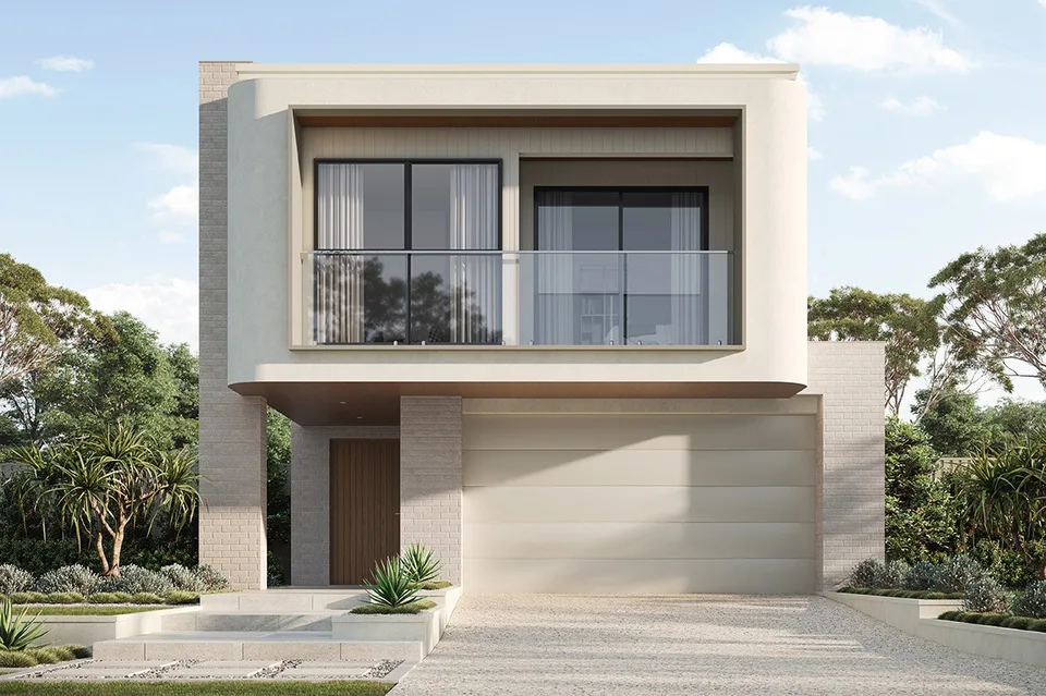 Cityview home design on display at Rochedale - contemporary entertainer's double storey home