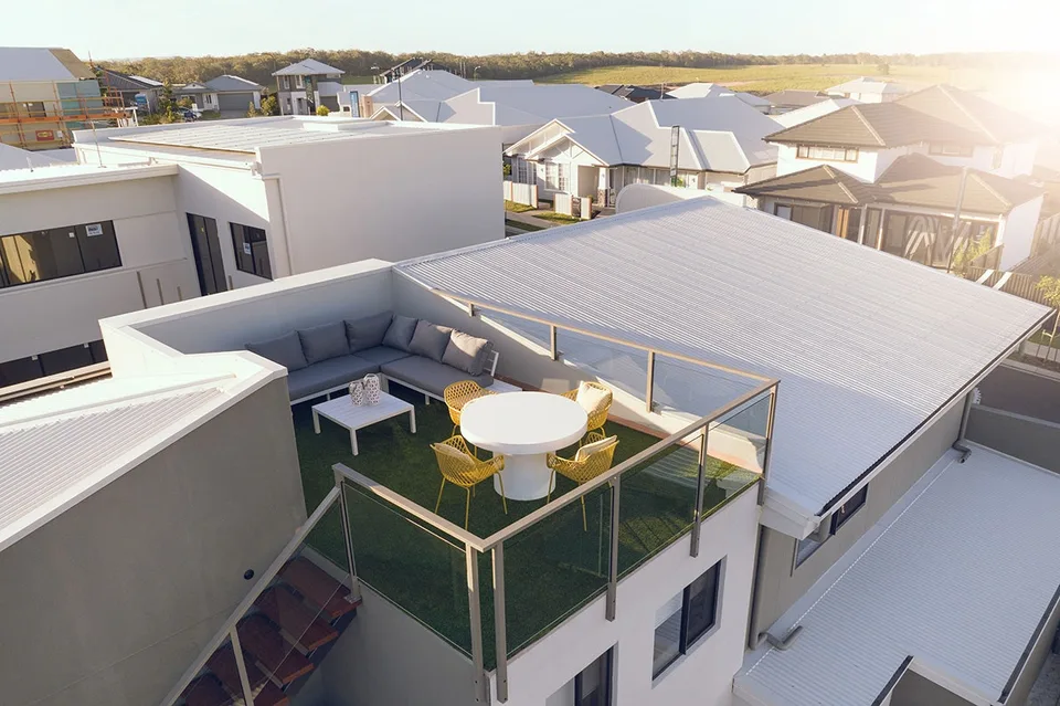 Rooftop terrace with elevated entertaining and views