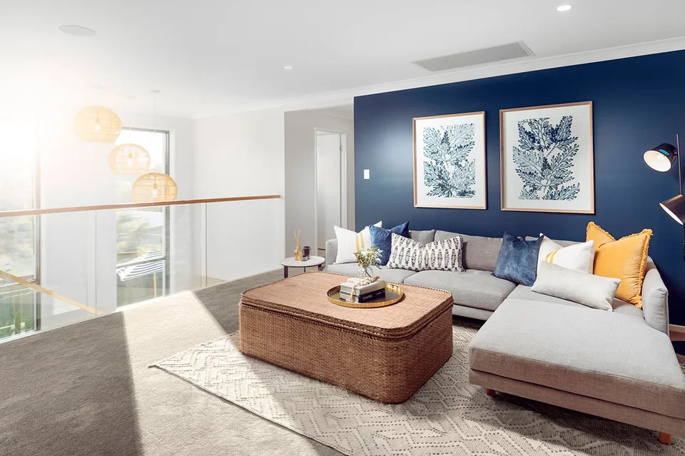 Upstairs living space designed for quiet retreat