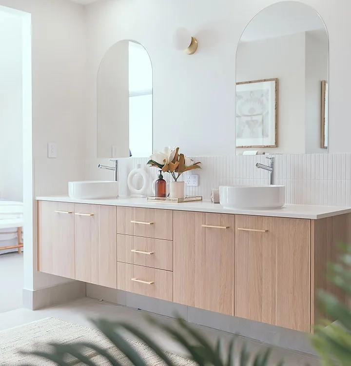 Custom cabinetry with soft close drawers