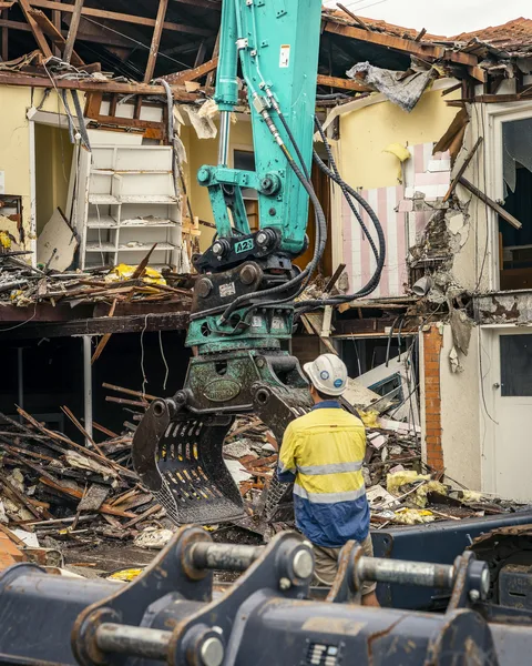 Clearing the Rosewood site for construction