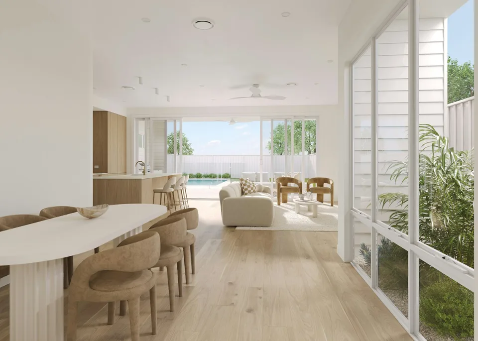 Bondi home design - two-storey Modern Coastal family home