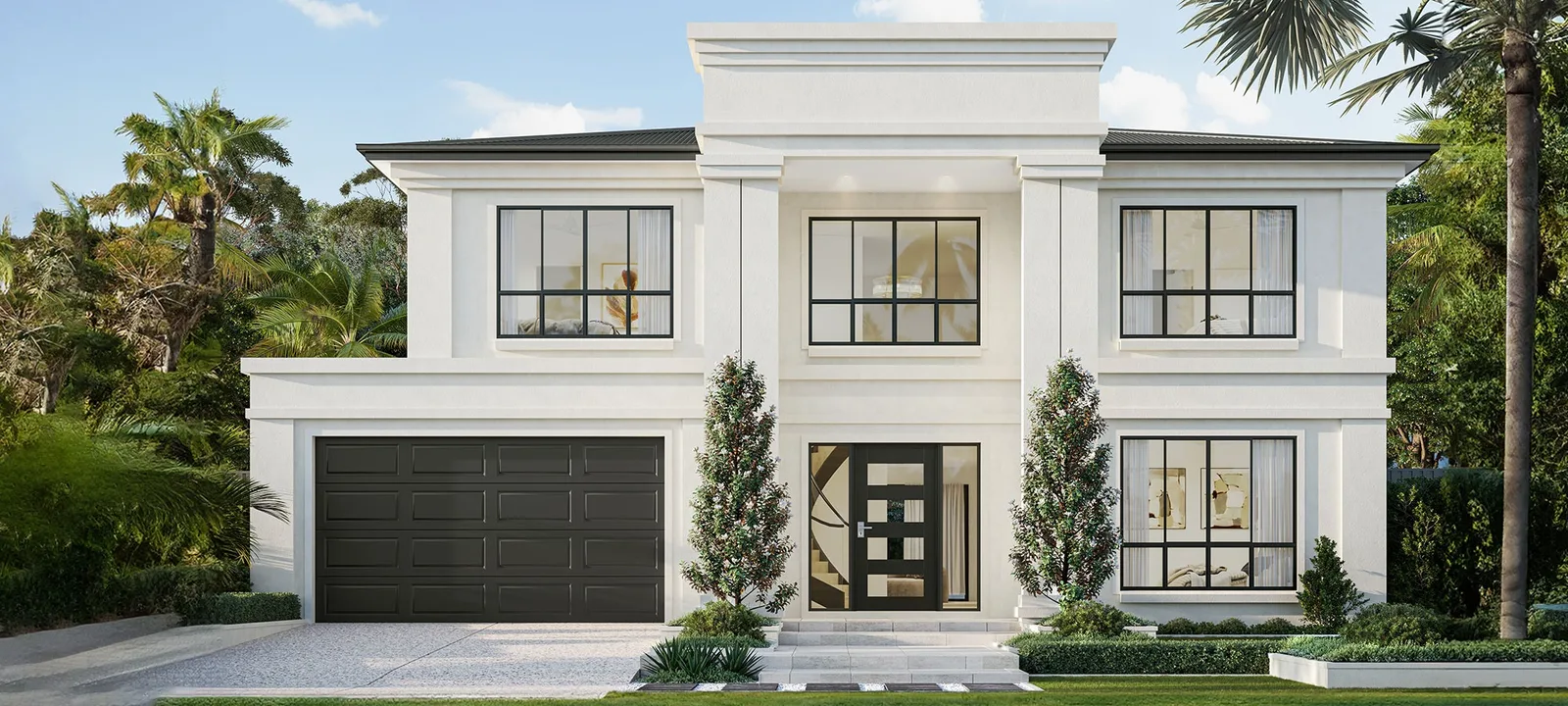 Provincial home design - grand French-inspired double storey facade